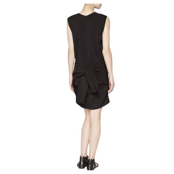 Theyskens’ Theory Dinta Tie Waist Black Sleeveless Wool Silk sz 2 - Picture 1 of 7